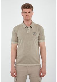 Aeronautica Militare - Polo męskie z naszywką AERONAUTICA MILITARE. Typ kołnierza: polo. Wzór: aplikacja #3