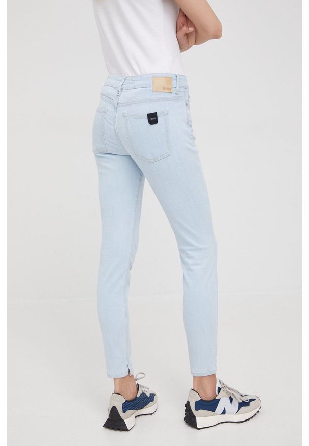 Drykorn jeansy damskie high waist. Stan: podwyższony. Kolor: niebieski