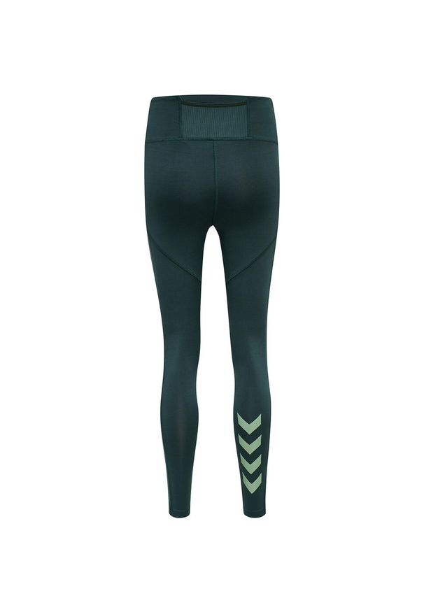 Damskie legginsy z wysoką talią Hummel hmlnorma. Kolor: zielony. Sport: fitness