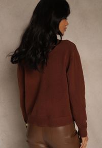 Renee - Brązowy Kardigan na Guziki z Domieszką Kaszmiru Vetiella. Okazja: na co dzień. Kolor: brązowy. Materiał: kaszmir. Styl: casual, elegancki #4