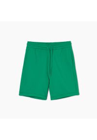 Cropp - Zielone szorty dresowe basic - Zielony. Kolor: zielony. Materiał: dresówka