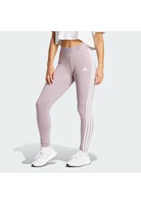 Adidas - LOUNGEWEAR Essentials 3-Stripes Leggings. Kolor: fioletowy, wielokolorowy, różowy, biały