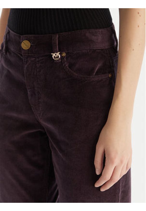 Pinko - PINKO Spodnie materiałowe Old Velvet 105662 A2WS Fioletowy Regular Fit. Kolor: fioletowy. Materiał: bawełna