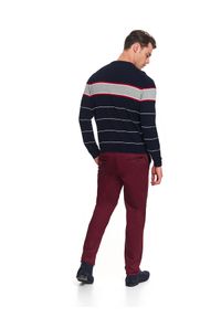 TOP SECRET - Sweter strukturalny. Okazja: na co dzień. Kolor: niebieski. Materiał: jeans. Wzór: paski. Sezon: zima. Styl: casual, klasyczny, elegancki #4