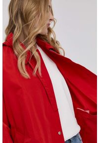 Marella kurtka damska kolor czerwony przejściowa oversize. Kolor: czerwony. Materiał: materiał, tkanina. Wzór: gładki