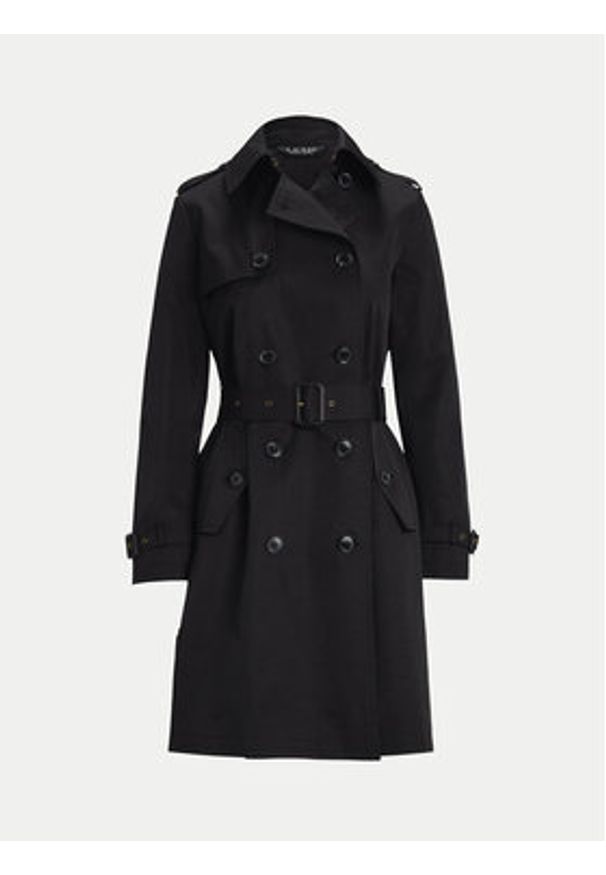 Lauren Ralph Lauren - LAUREN RALPH LAUREN Płaszcz przejściowy 297967122001 Czarny. Kolor: czarny. Materiał: bawełna, syntetyk