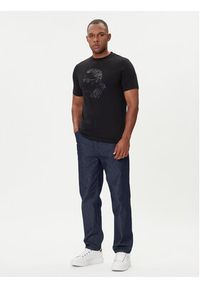 Karl Lagerfeld - KARL LAGERFELD T-Shirt 755046 554225 Czarny Regular Fit. Typ kołnierza: dekolt w karo. Kolor: czarny. Materiał: bawełna #4