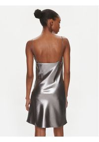 ROTATE Sukienka koktajlowa Metallic Mini Slip 1116472293 Srebrny Regular Fit. Kolor: srebrny. Materiał: syntetyk. Styl: wizytowy. Długość: mini #3