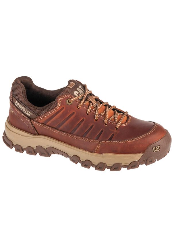 CATerpillar - Buty sportowe Sneakersy męskie, Threshold Rebound Low. Zapięcie: sznurówki. Kolor: brązowy. Materiał: guma, skóra, tkanina. Szerokość cholewki: normalna. Sport: turystyka piesza