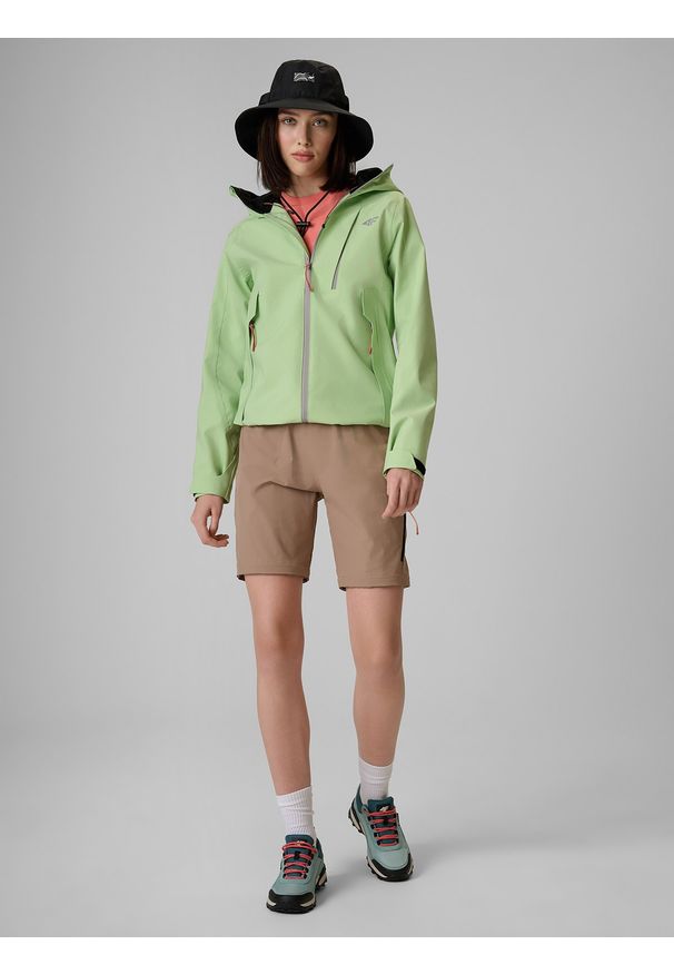 4f - 4F Kurtka trekkingowa membrana 10000 damska - zielona L. Kolor: zielony. Materiał: materiał, tkanina. Sezon: lato. Sport: wspinaczka