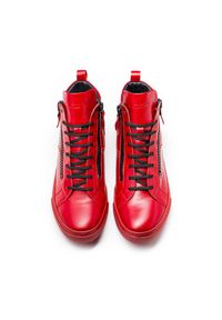 Kazar - Czerwone sneakersy męskie. Kolor: czerwony. Materiał: skóra #3