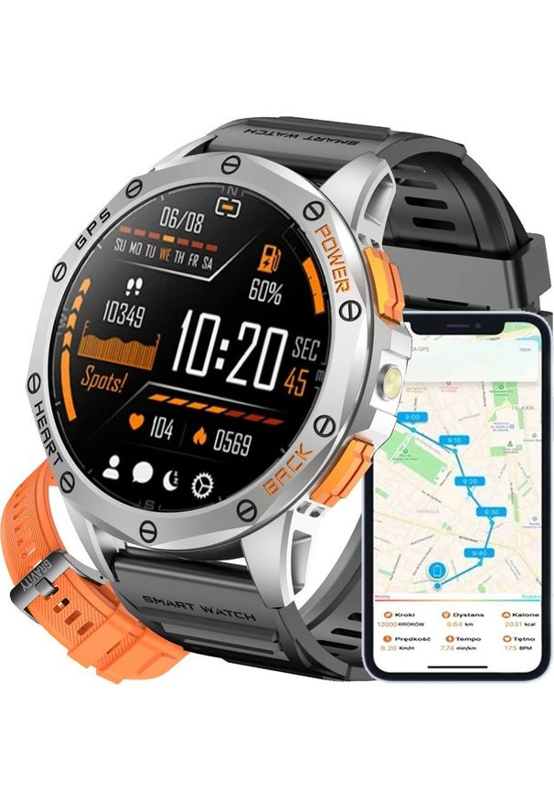 Gravity - Zegarek męski SMARTWATCH GRAVITY GT24-4 SR/BK/OG PROF. Rodzaj zegarka: smartwatch