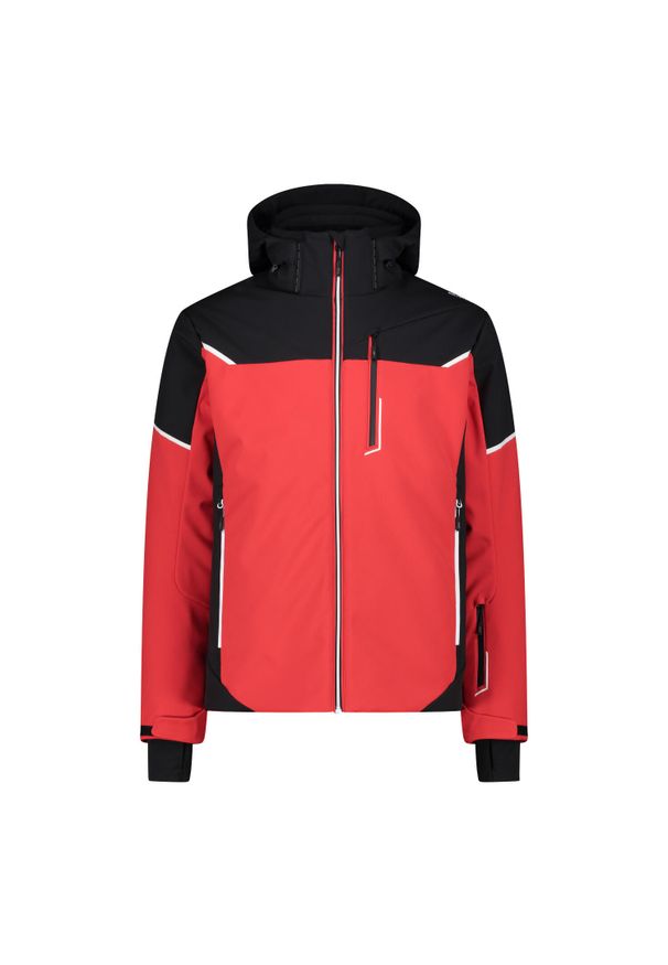 Kurtka męska narciarska CMP 33W0897. Typ kołnierza: kaptur. Kolor: czerwony. Materiał: softshell. Sezon: zima. Sport: narciarstwo