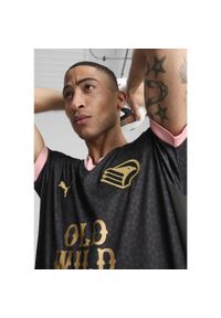 Puma - Męska koszulka wyjazdowa Palermo F.C. 24/25 PUMA Black Gold. Kolor: żółty, wielokolorowy, czarny. Materiał: materiał