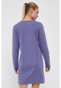 Calvin Klein Underwear - Koszula nocna. Kolor: fioletowy. Materiał: dzianina. Długość: długie. Wzór: nadruk