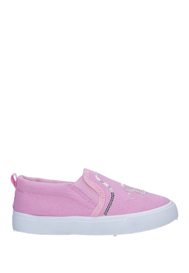 Casu - Różowe trampki z cekinami slip on casu 568-1. Zapięcie: bez zapięcia. Kolor: różowy
