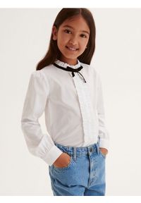Reserved - Koszula z dekoracyjnymi zakładkami - biały. Kolor: biały. Materiał: bawełna, tkanina #1