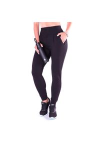 2SkIN - Dopasowane spodnie dresowe na siłownię damskie 2skin FITGIRL CZARNE. Kolor: czarny. Materiał: bawełna, elastan. Sport: fitness