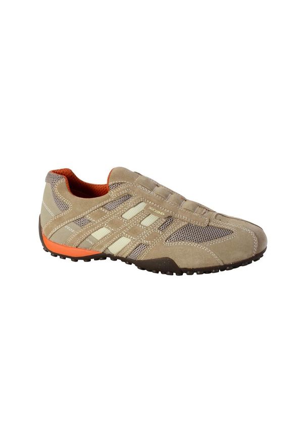 Buty do chodzenia męskie Geox U Snake Beigedk Orange. Okazja: na co dzień. Zapięcie: sznurówki. Kolor: pomarańczowy, wielokolorowy, beżowy. Materiał: mesh, materiał. Szerokość cholewki: normalna. Sport: turystyka piesza