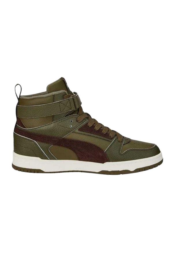Puma - Męskie Skórzane Buty Sportowe. Kolor: zielony. Materiał: skóra. Sport: turystyka piesza