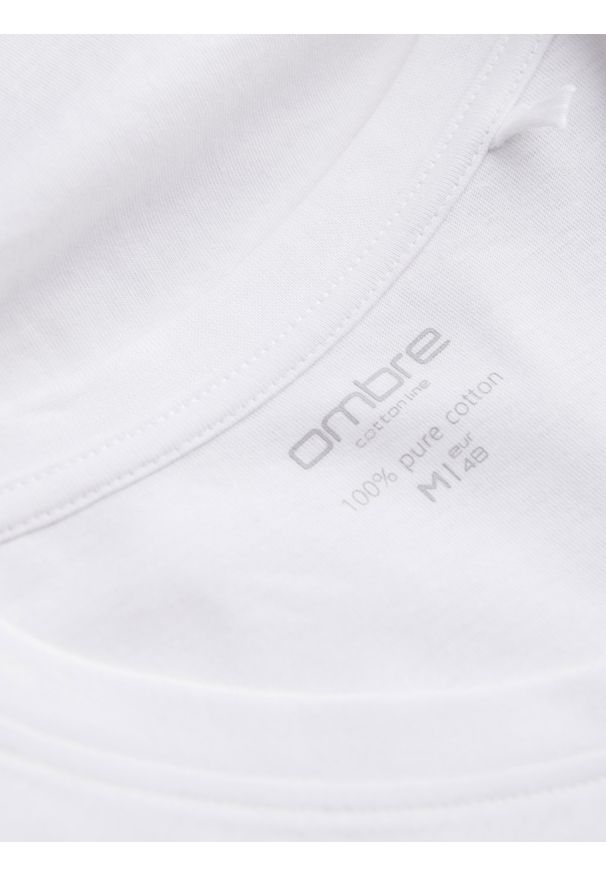 Ombre Clothing - Longsleeve męski bez nadruku z dekoltem w serek - biały V3 - Rozmiar: XXL. Okazja: na co dzień. Typ kołnierza: dekolt w serek. Kolor: biały. Materiał: materiał, bawełna. Długość rękawa: długi rękaw. Długość: długie. Wzór: gładki, jednolity. Styl: klasyczny, casual, elegancki