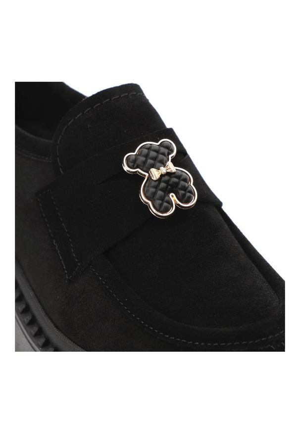 CheBello - Czarne Półbuty Chebello Damskie Eleganckie Obuwie. Okazja: na spotkanie biznesowe. Kolor: czarny. Materiał: zamsz, skóra. Szerokość cholewki: normalna. Styl: elegancki