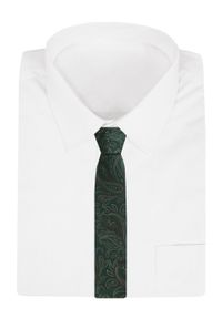 Klasyczny Krawat Męski - Chattier - Ciemnozielony, Duże Paisley. Kolor: zielony. Materiał: tkanina. Wzór: paisley. Styl: klasyczny