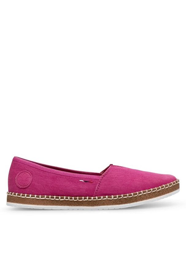 Rieker Espadryle M2278-31 Różowy. Kolor: różowy. Materiał: materiał