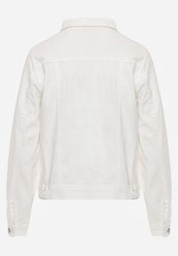 Renee - Biała Jeansowa Kurtka z Bawełny z Guzikami i Kieszeniami Ainztia. Okazja: na co dzień. Kolor: biały. Materiał: bawełna, jeans. Długość rękawa: długi rękaw. Długość: długie. Wzór: kwiaty. Styl: casual, klasyczny #8