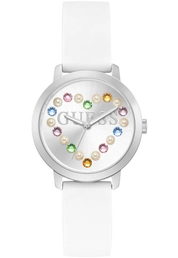 Zegarek Guess Zegarek damski Guess GW0998L1 CYRKONIE biały. Kolor: biały