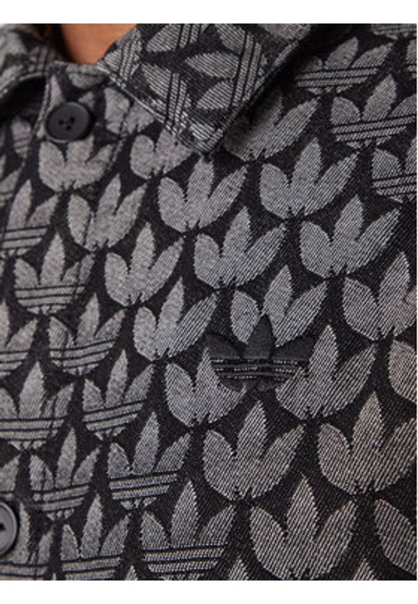 Adidas - adidas Koszula jeansowa Monogram KC6379 Szary Loose Fit. Kolor: szary. Materiał: bawełna