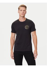 Versace Jeans Couture T-Shirt 79GAHT00 CJ00T Czarny Regular Fit. Kolor: czarny. Materiał: bawełna