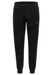 Męskie Spodnie Dresowe - Pako Jeans - Czarne. Kolor: czarny. Materiał: bawełna