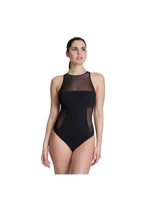 Damski kostium kąpielowy 1-częściowy Arena Mesh Panels. Kolor: czarny. Materiał: mesh