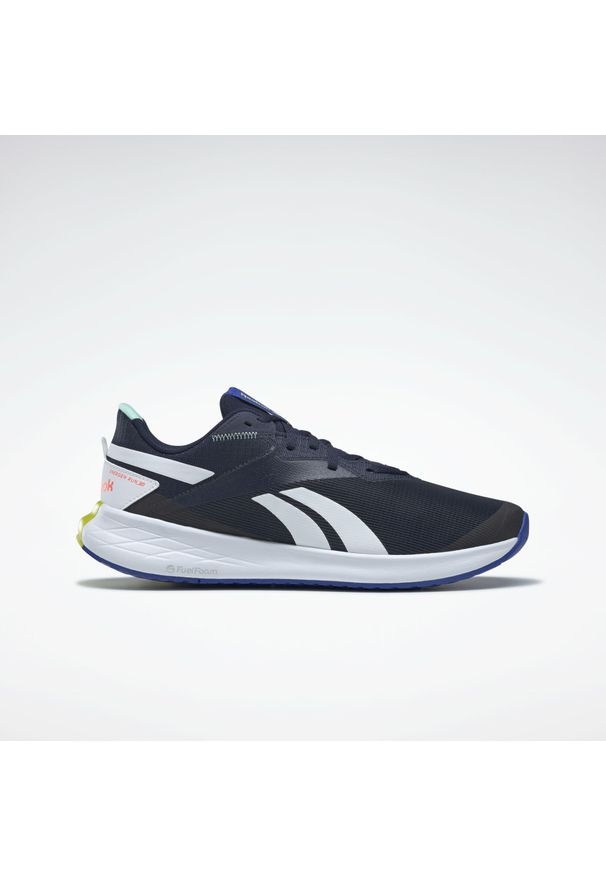 Buty do biegania męskie Reebok Energen Run 2. Zapięcie: sznurówki. Kolor: niebieski, wielokolorowy, biały. Materiał: guma, syntetyk, tkanina, materiał. Szerokość cholewki: normalna. Sport: bieganie