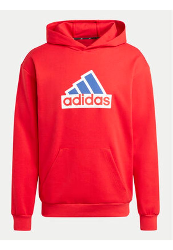 Adidas - adidas Bluza Future Icons Badge of Sport IS8338 Czerwony Regular Fit. Kolor: czerwony. Materiał: bawełna. Styl: sportowy