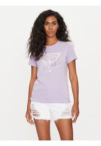 Guess T-Shirt W4GI20 I3Z14 Fioletowy Regular Fit. Kolor: fioletowy. Materiał: bawełna
