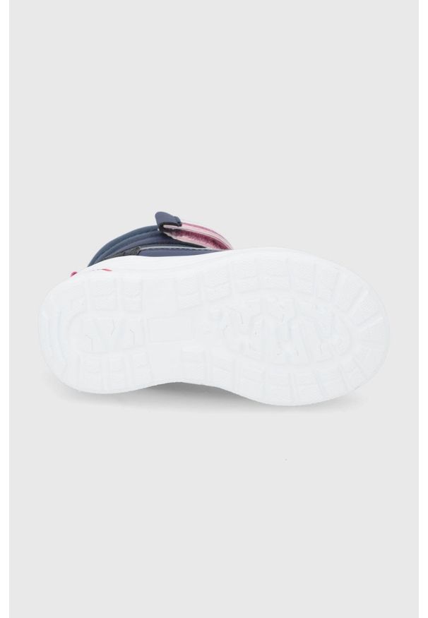 TOMMY HILFIGER - Tommy Hilfiger Śniegowce dziecięce kolor granatowy. Nosek buta: okrągły. Zapięcie: rzepy. Kolor: niebieski. Materiał: materiał, guma