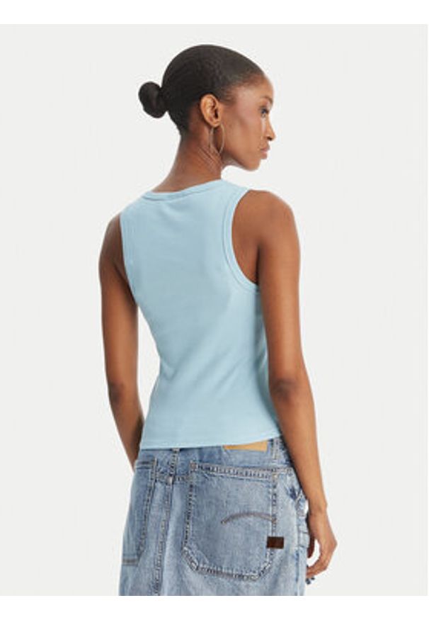 Juicy Couture Top Thin Strap JCWLV126308 Błękitny Slim Fit. Kolor: niebieski. Materiał: bawełna