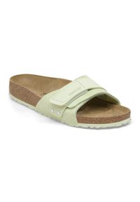 Birkenstock - Klapki damskie BIRKENSTOCK OITA W LENB/LEVE FADED LIME. Okazja: do pracy, na co dzień, na spacer. Kolor: zielony. Materiał: len. Styl: casual #5