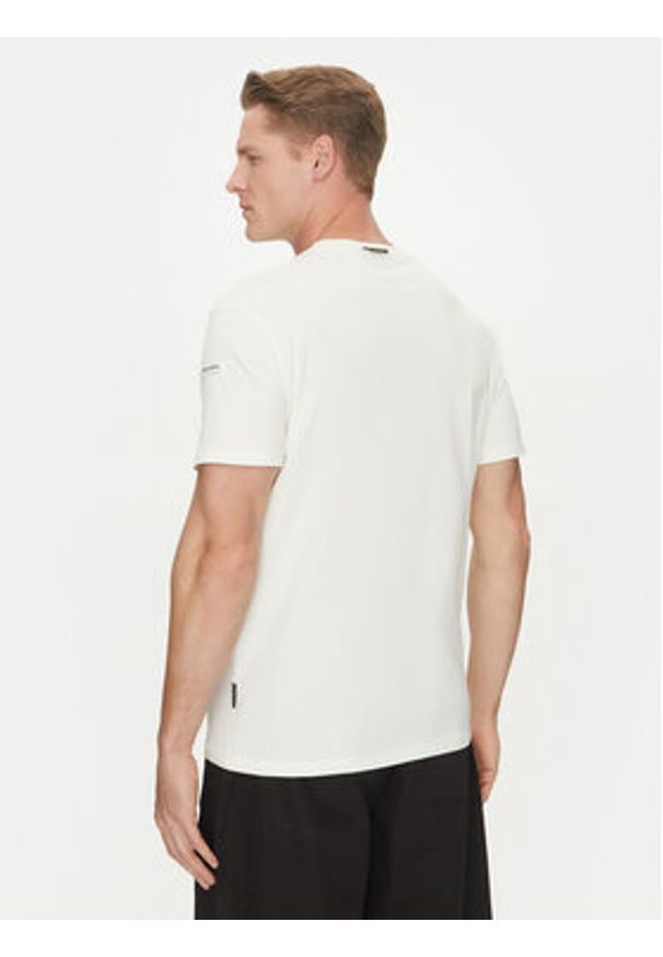 Napapijri T-Shirt S-Badge NP0A4I3N Biały Regular Fit. Kolor: biały. Materiał: bawełna
