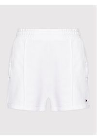 Tommy Jeans Szorty sportowe Essential DW0DW12626 Biały Regular Fit. Kolor: biały. Materiał: bawełna