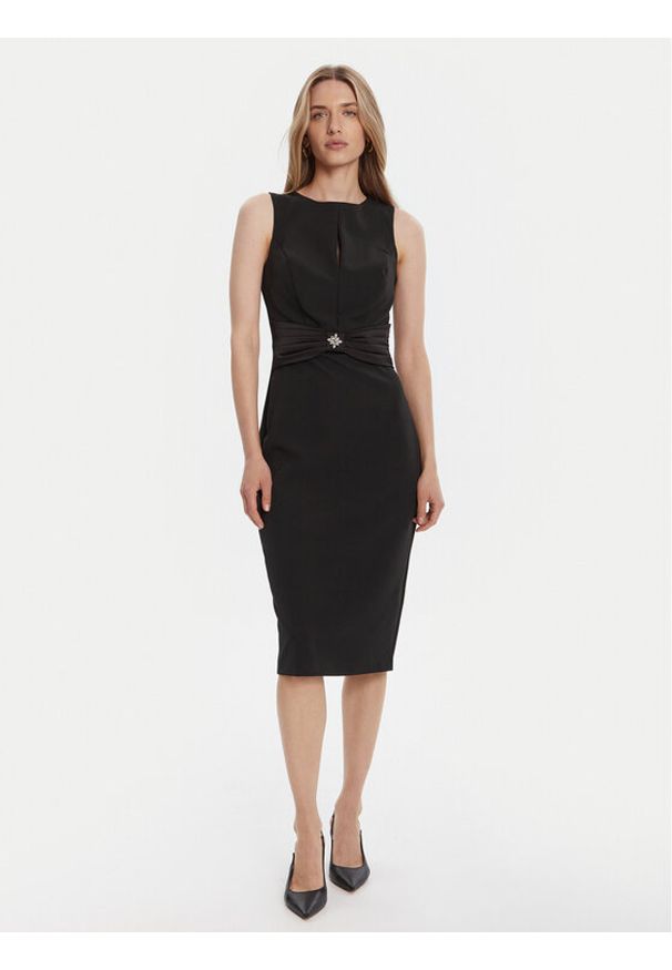 Rinascimento Sukienka koktajlowa CFC0125073003 Czarny Slim Fit. Kolor: czarny. Materiał: syntetyk. Styl: wizytowy