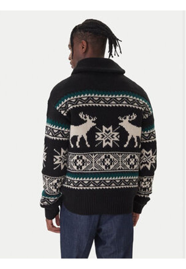 Polo Ralph Lauren Sweter 710982255001 Czarny Regular Fit. Typ kołnierza: polo. Kolor: czarny. Materiał: wełna