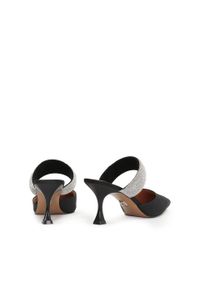 Kazar - Czarne klapki na obcasie z tkaniny. Kolor: czarny. Materiał: tkanina, syntetyk. Obcas: na obcasie. Styl: wizytowy, klasyczny, elegancki. Wysokość obcasa: średni #2