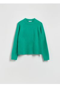 Reserved - Sweter z domieszką wełny - jasnozielony. Kolor: zielony. Materiał: wełna