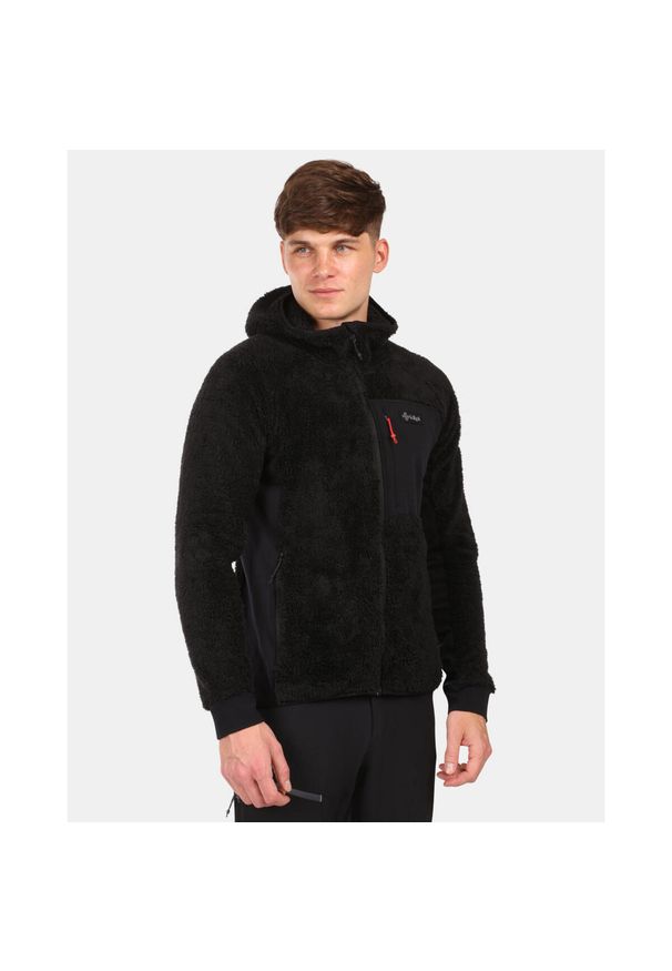 Męska polarowa bluza z kapturem Kilpi NORKA-M. Typ kołnierza: kaptur. Kolor: czarny. Materiał: polar. Sport: turystyka piesza