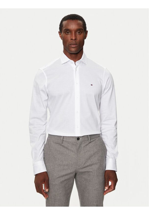 TOMMY HILFIGER - Tommy Hilfiger Koszula MW0MW36908 Biały Slim Fit. Kolor: biały. Materiał: bawełna