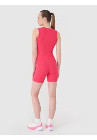 4f - 4F Legginsy krótkie dzianinowe damskie - różowe XL. Stan: podwyższony. Kolor: różowy. Materiał: dzianina. Długość: krótkie. Wzór: jednolity