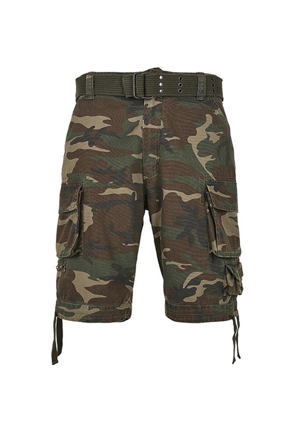 BUILD YOUR BRAND - Szorty Cargo Męskie Camo Savage. Kolor: zielony